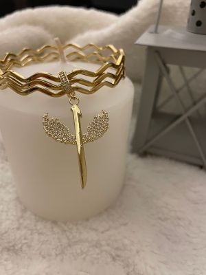 ZİGZAK DESENLİ,ANKA KÜŞ UÇLU AJDA BİLEZİK