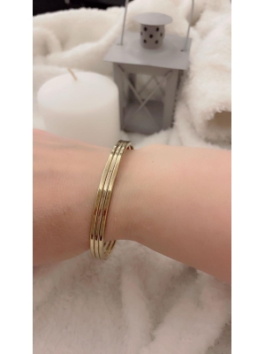  3 LÜ AJDA BİLEZİL GOLD SADE