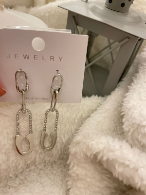 İĞNELİK GÖRÜNÜMLÜ GÜMÜŞ RENK KÜPE