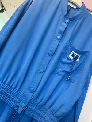 Puane İkili Takım Etekli Mavi