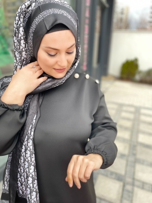 Scuba Kumaş Düğme Detaylı Takım