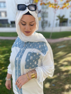 Oyhsho Kumaş Kot Pul Detaylı Önü Fermuarlı Ceket