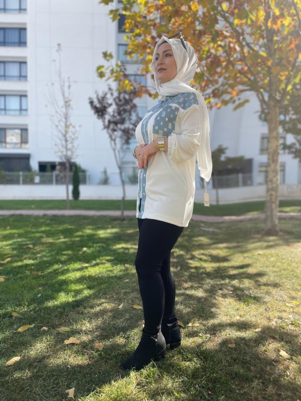 Oyhsho Kumaş Kot Pul Detaylı Önü Fermuarlı Ceket